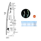 他の写真1: ハヤブサ オーロラ白&緑スキン250cm HN132 4本鈎1セット 1号 (ハリス 2号)　【10点セット】