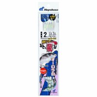 ハヤブサ オーロラ白&緑スキン250cm HN132 4本鈎1セット 1号 (ハリス 2号)　【10点セット】