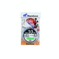 ハヤブサ ふかせ真鯛 10m 2本鈎 E-725 11号 (ハリス 4号) 【5点セット】