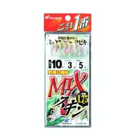 ハヤブサ MIXスキンサビキ 6本鈎 6本鈎1セット HS712 3号(ハリス　0.6号)【10点セット】
