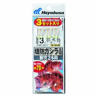 ハヤブサ 胴突2本鈎　HD180 2本鈎3セット　2号 (ハリス 2号)　【10点セット】