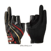 ≪'17年10月新商品！≫ サンライン ステータス・グローブ（3本） STG-233 ブラック×レッド Lサイズ