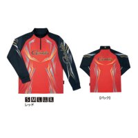 ≪'20年2月新商品！≫ がまかつ 2WAYプリントジップシャツ(長袖) GM-3616 レッド Sサイズ