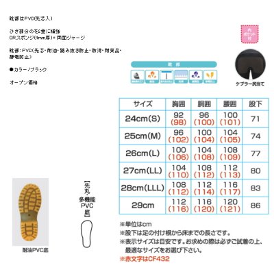 画像2: 阪神素地 セーフティーウェーダー CF-488 ブラック 26cm