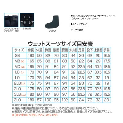 画像2: 阪神素地 ウェットスーツ (アジャスター付4点セット) WS-130 ブラック 2LOサイズ