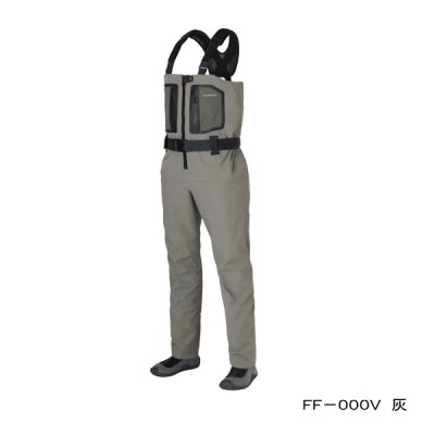 画像1: ≪'22年7月新商品！≫ シマノ ドライシールド+4 ストレッチウェーダー ラジアル FF-000V グレーベージュ L(XL)サイズ [7月発売予定/ご予約受付中]
