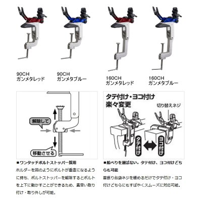 画像2: ≪'22年4月新商品！≫ ダイワ ライトホルダーメタルα 90CH ガンメタ/ブルー