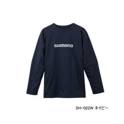 画像1: ≪'23年3月新商品！≫ シマノ ドライロゴTシャツ ロングスリーブ SH-022W ネイビー Lサイズ [3月発売予定/ご予約受付中]