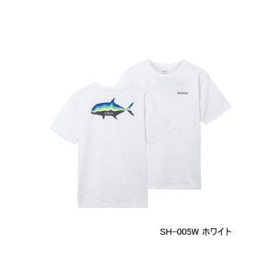 画像1: ≪'23年3月新商品！≫ シマノ グラフィック 速乾 Tシャツ SH-005W ホワイト Lサイズ [3月発売予定/ご予約受付中]