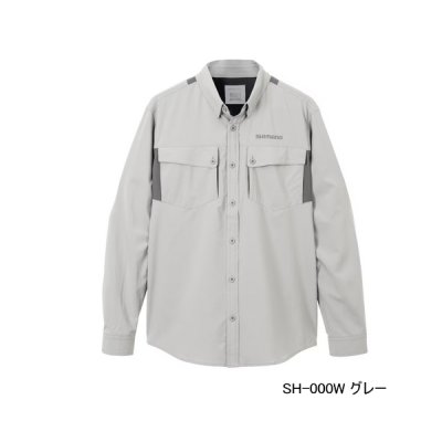 画像1: ≪'23年3月新商品！≫ シマノ プレステージ シャツ SH-000W グレー XLサイズ [3月発売予定/ご予約受付中]