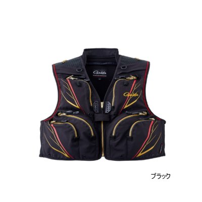画像1: ≪'23年3月新商品！≫ がまかつ ショートハーフメッシュベスト GM-2328 ブラック 5Lサイズ [3月発売予定/ご予約受付中]