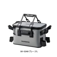 ≪'23年9月新商品！≫ シマノ ロッドレスト タックルバッグ (レスト4/ハードタイプ) BK-024W グレー 27L [9月発売予定/ご予約受付中]