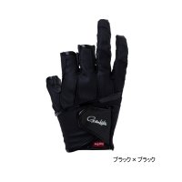 ≪'23年12月新商品！≫ がまかつ エルゴグリップグローブ(3本切) GM-7295 ブラック×ブラック Mサイズ [12月発売予定/ご予約受付中]