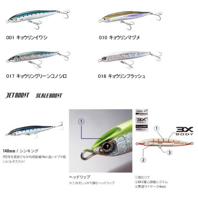 画像2: シマノ コルトスナイパー ロックスライド 140S ジェットブースト OL-214P 001 キョウリンイワシ 140mm/56g 【2個セット】 【小型商品】