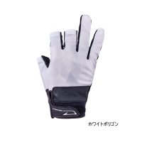 がまかつ ストレッチフィッシンググローブ(3本切) GM-7291 ホワイトポリゴン LLサイズ