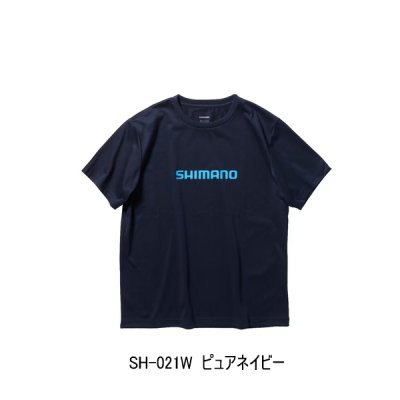 画像1: ≪'24年3月新商品！≫ シマノ ドライロゴTシャツ ショートスリーブ SH-021W ピュアネイビー Sサイズ [3月発売予定/ご予約受付中]