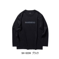 ≪'24年3月新商品！≫ シマノ ドライロゴTシャツ ロングスリーブ SH-022W ブラック XLサイズ [3月発売予定/ご予約受付中]
