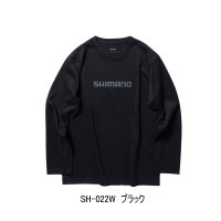 ≪'24年3月新商品！≫ シマノ ドライロゴTシャツ ロングスリーブ SH-022W ブラック Lサイズ [3月発売予定/ご予約受付中]