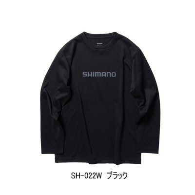 画像1: ≪'24年3月新商品！≫ シマノ ドライロゴTシャツ ロングスリーブ SH-022W ブラック Sサイズ [3月発売予定/ご予約受付中]