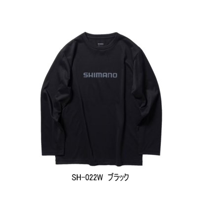 画像1: ≪'24年3月新商品！≫ シマノ ドライロゴTシャツ ロングスリーブ SH-022W ブラック Lサイズ [3月発売予定/ご予約受付中]