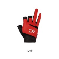 ≪'24年4月新商品！≫ ダイワ レザーフィットグローブ 3本カット DG-1424 レッド Mサイズ