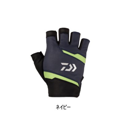 画像1: ≪'24年4月新商品！≫ ダイワ レザーフィットグローブ 5本カット DG-1524 ネイビー XLサイズ