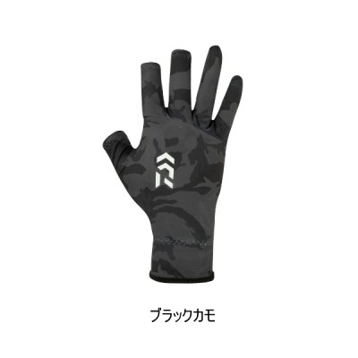 画像1: ≪'24年4月新商品！≫ ダイワ フラットパームレスグローブ DG-8224 ブラックカモ XLサイズ