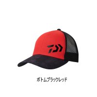 ≪'24年4月新商品！≫ ダイワ 3Dロゴハーフメッシュキャップ DC-6624 ボトムブラックレッド フリーサイズ