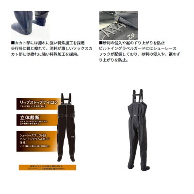 画像3: ≪'24年6月新商品！≫ ダイワ ソルトストッキングウェーダー SW-4002S-T ブラック Sサイズ