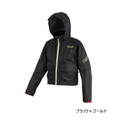 画像1: ≪'24年6月新商品！≫ がまかつ ショートレインギア(半袖デタッチャブル) GM-3751 ブラック×ゴールド Mサイズ