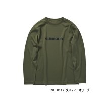≪'24年9月新商品！≫ シマノ ドライロゴTシャル ロングスリーブ SH-011X ダスティーオリーブ Sサイズ [9月発売予定/ご予約受付中]