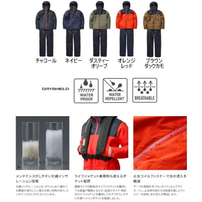 画像2: ≪'24年9月新商品！≫ シマノ ベーシックインサレーション レインスーツ 01 RB-057X ネイビー Lサイズ [9月発売予定/ご予約受付中]
