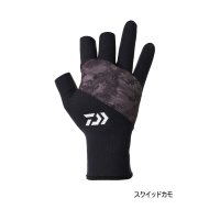 ≪'24年9月新商品！≫ ダイワ タイタニューム アルファ(TM) グローブ 3本カット DG-7624W スクイッドカモ Mサイズ