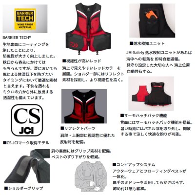 画像3: ≪'24年9月新商品！≫ ダイワ フローティングアラートベスト DF-3324JM レッド XLサイズ