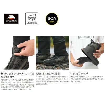 画像2: ≪'25年1月新商品！≫ シマノ ジオロック ウェーディングシューズ プロ カットピンフェルト FS-241Y ダークグレー 24.5cm [1月発売予定/ご予約受付中]