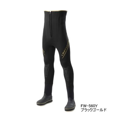 画像1: ≪'25年3月新商品！≫ シマノ リミテッド プロ ジオロック スリムウェーダー カットフェルト 中割 3.0 FW-560Y ブラックゴールド XLAサイズ [3月発売予定/ご予約受付中]