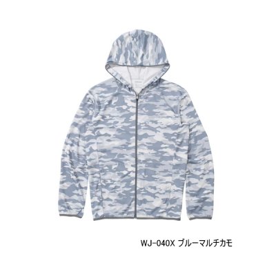画像1: ≪'25年3月新商品！≫ シマノ サン プロテクション ジップアップ グラフィックパーカー WJ-040X ブルーマルチカモ Sサイズ [3月発売予定/ご予約受付中]