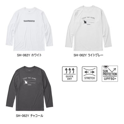 画像2: ≪'25年3月新商品！≫ シマノ サン プロテクション Tシャツ ロングスリーブ SH-062Y ライトグレー 2XLサイズ [3月発売予定/ご予約受付中]