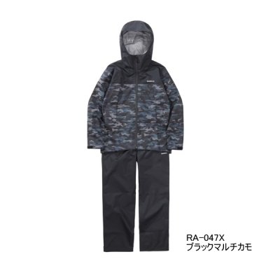 画像1: ≪'25年3月新商品！≫ シマノ 3レイヤー レインスーツ RA-047X ブラックマルチカモ Sサイズ [3月発売予定/ご予約受付中]