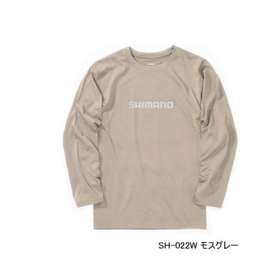 画像1: ≪'25年3月新商品！≫ シマノ ドライロゴTシャツ ロングスリーブ SH-022W モスグレー Lサイズ [3月発売予定/ご予約受付中]