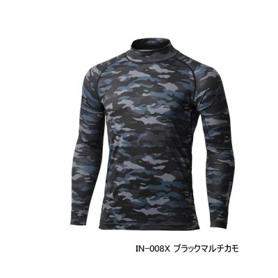 画像1: ≪'25年3月新商品！≫ シマノ サン プロテクション インナーシャツ ハイネック IN-008X ブラックマルチカモ XSサイズ [3月発売予定/ご予約受付中]