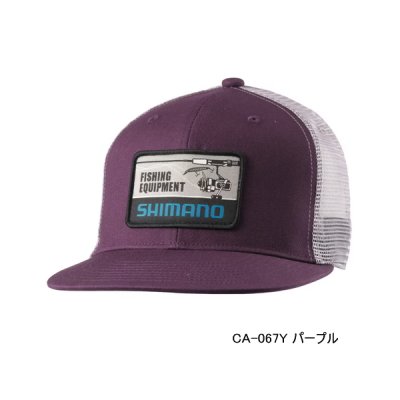 画像1: ≪'25年3月新商品！≫ シマノ グラフィック フラットメッシュキャップ CA-067Y パープル Mサイズ [3月発売予定/ご予約受付中]