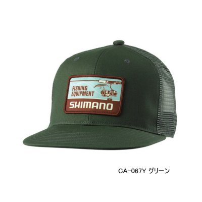 画像1: ≪'25年3月新商品！≫ シマノ グラフィック フラットメッシュキャップ CA-067Y グリーン Mサイズ [3月発売予定/ご予約受付中]