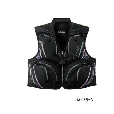 画像1: ≪'25年3月新商品！≫ がまかつ ハーフメッシュベスト GM-2331 M・ブラック Lサイズ [3月発売予定/ご予約受付中]