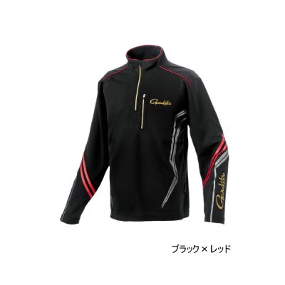 画像1: ≪'25年4月新商品！≫ がまかつ UDジップシャツ GM-3778 ブラック×レッド 3Lサイズ [4月発売予定/ご予約受付中]