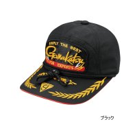 ≪'25年3月新商品！≫ がまかつ ワッペンキャップ(がま鮎) GM-9118 ブラック Mサイズ