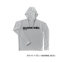 ≪'25年3月新商品！≫ がまかつ サンシェードフーディTシャツ GM-3747 ホワイト×グレー(マリンボックス) Mサイズ