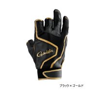 ≪'25年5月新商品！≫ がまかつ ストレッチフィッシンググローブ(3本切) GM-7306 ブラック×ゴールド Mサイズ [5月発売予定/ご予約受付中]