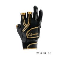 ≪'25年5月新商品！≫ がまかつ トーナメントグローブ(3本切) GM-7305 ブラック×ゴールド Mサイズ [5月発売予定/ご予約受付中]