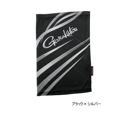 画像1: ≪'25年3月新商品！≫ がまかつ 2WAY プリントネックガード GM-3746 ブラック×シルバー M-Lサイズ